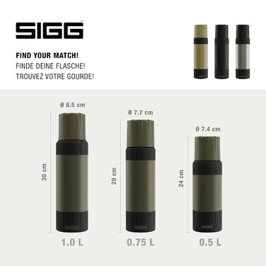 Термос SIGG Alpine Star 0.75 л – ізольована пляшка для напоїв, нержавіюча сталь 18/8, зелений, утримує тепло 20 годин, холод 72 години, для кемпінгу та подорожей, з чашкою, герметичний, без BPA