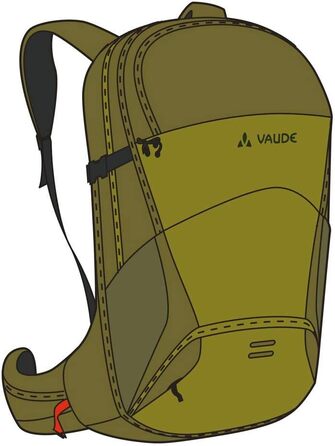 Туристичний рюкзак Vaude Wizard 30+4, водовідштовхувальний, для жінок і чоловіків, зручна спинка, органайзер, колір авокадо