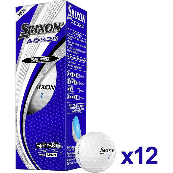 М'ячі для гольфу Srixon AD333-9 (12 шт.)