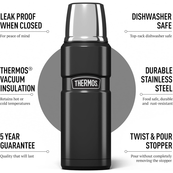 Термос Маленький королівський Jug Grey, нерж. сталь, гарячий/холодний, 470 мл