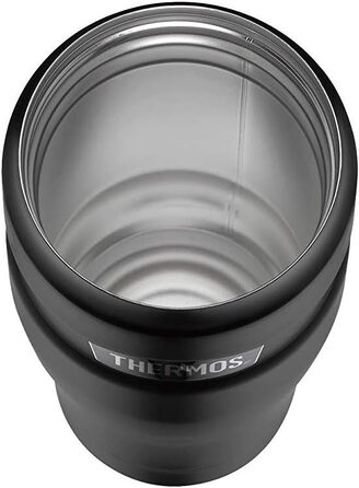 Термокружка Thermos STAINLESS KING, нержавіюча сталь, чорна матова, 0,47 л, для кави та чаю, герметична, з гачком для пакетика, BPA-free, зберігає тепло 7 годин, холод 18 годин, можна мити в посудомийці