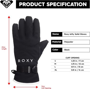 Жіночі рукавички Roxy Jetty Solid Insulated L True Black (Kvj0)