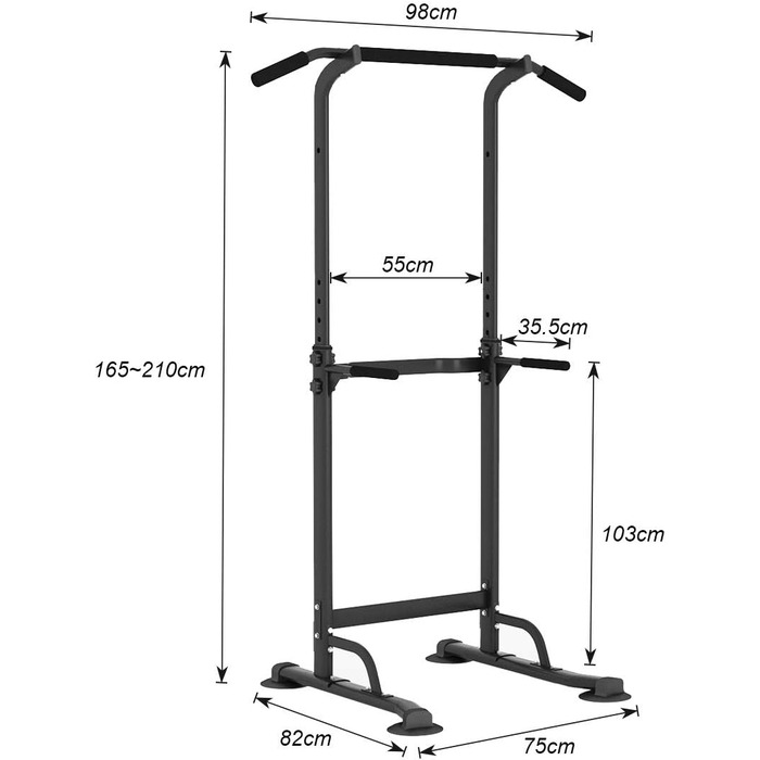 З турніком Багатофункціональна вежа для силових тренувань Pull-Up, ідеально підходить для домашнього тренажерного залу Black