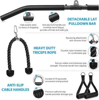 Тренажер Lat Pulldown Machine для дому (штанга, мотузка, ручка)