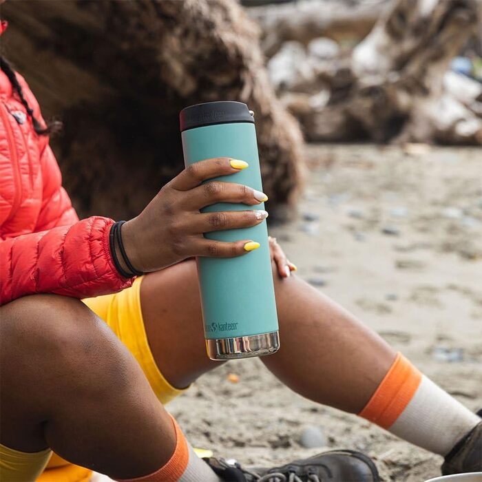 Термос Klean Kanteen Tkwide з кришкою Café Cap, нержавіюча сталь, бірюзово-зелений, 473 мл (16oz)
