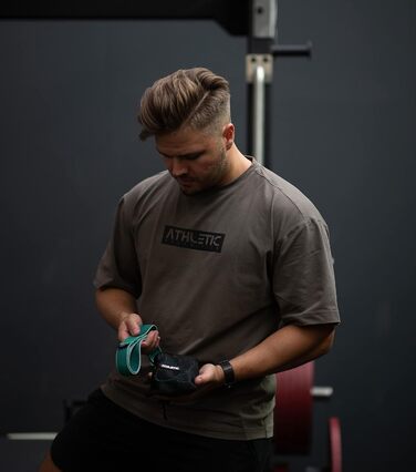 ATHLETIC AESTHETICS Преміум фітнес-резинки з тканини, набір еспандерів для тренувань з сумкою та відеокурсом, для підтягувань, для жінок і чоловіків
