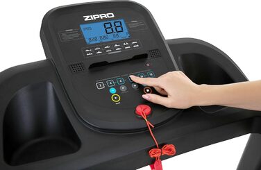 Бігова доріжка Zipro з нахилом Tekno, бігова доріжка для дому до 14 км/год, прогулянковий майданчик до 120 кг, складаний велотренажер, 123 програми тренувань, біговий пристрій 1,5-2,5 к.с. двигун, нахил, LCD дисплей, тримач