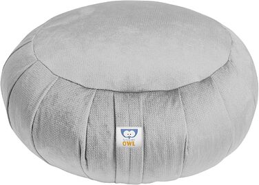 Подушка для медитації Sensory Owl Zafu Yoga Cushion з оксамиту 100 м'який оксамит гречана оболонка наповнювач кругла висота сидіння 18 см 35 лаванда (срібло)