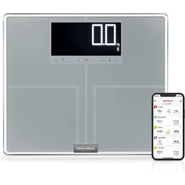 Ваги жиру в організмі Soehnle Shape Sense Connect з Bluetooth, додаток Bathroom Scale plus, шкала аналізу жиру в організмі для BIA Premium Body Analysis, шкала жиру в організмі з додатком і великим РК-дисплеєм (200)