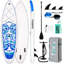 SUP дошка FunWater TIKI-BLUE надувна, з аксесуарами