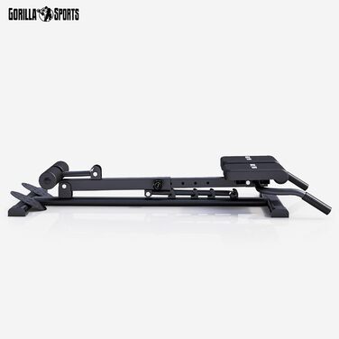 GORILLA SPORTS® Гіперекстензія для спини, складана, регульована, сталева, до 150 кг, чорна – тренажер для спини та пресу для дому