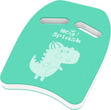 Дошка для плавання HeySplash з ручками, мультяшний (крижано-блакитний)