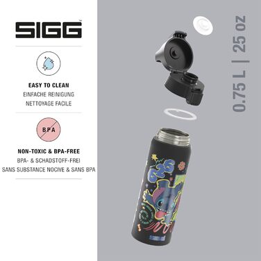 SIGG пляшка для напоїв з нержавіючої сталі Shield ONE, для газованих напоїв, герметична, легка, без BPA, 0,75/1 л