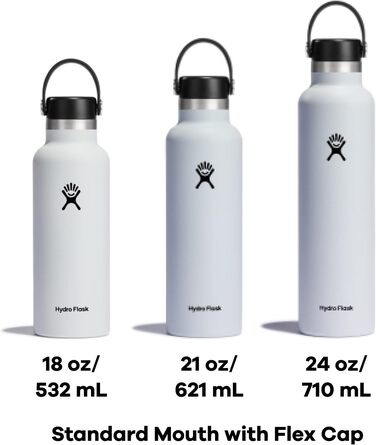 Термобутилка HYDRO FLASK 532 мл з нержавіючої сталі, вакуумна, спортивна, із широкою горловиною, кришкою Flex Cap та ремінцем, Laguna, підходить для посудомийки