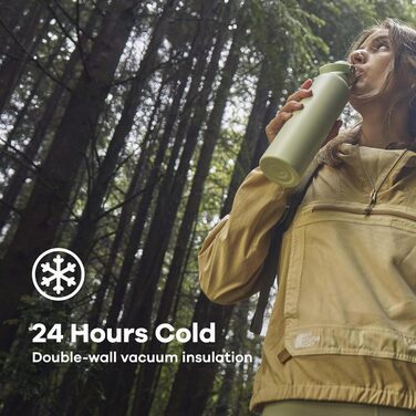 Термос-гідрофляшка HYDRO FLASK 709 мл з трубочкою, вакуумна пляшка з нержавіючої сталі, для гарячих і холодних напоїв, BPA-free, чорна