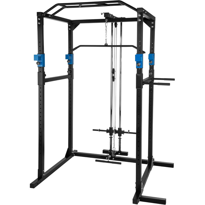 Силова станція tectake Power Rack для фітнесу, турнік подвійний, міцна сталева рама