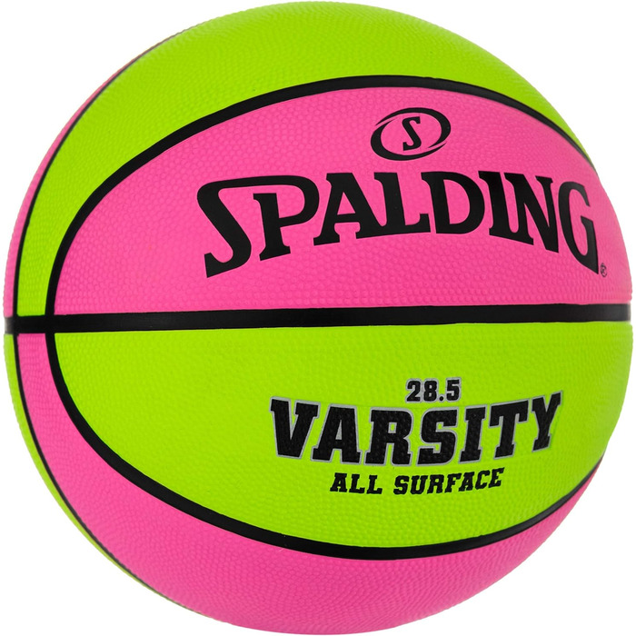 Баскетбольний м'яч на відкритому повітрі Spalding Varsity Рожевий/Зелений Середній розмір 6, 28.5'