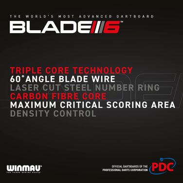 Дошка для дартсу WINMAU Blade 6 з карбоновими жилами