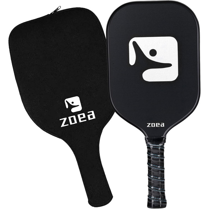 Весло ZOEA Pickleball, графітова палиця, карбон (білий/чорний)