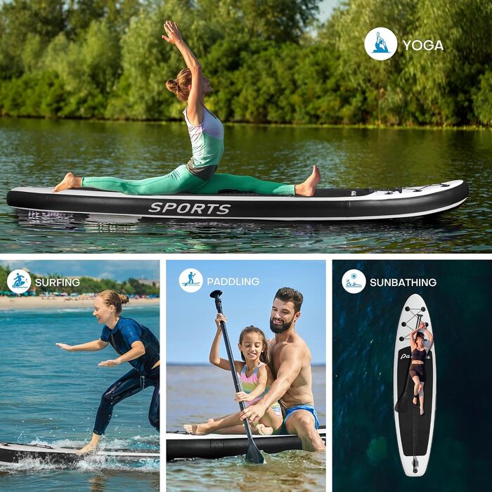 Надувна SUP-дошка Panana 305x76x15 см з преміум аксесуарами, комплект для серфінгу, регульоване весло, ультралегка, неслизька поверхня