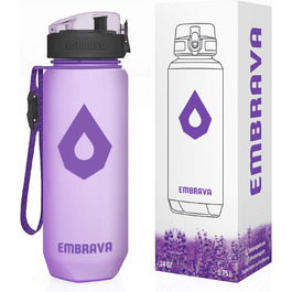 Спортивна пляшка Embrava з тайм-маркерами, 680 мл, BPA/BPS-free, для фітнесу та туризму, з кнопкою відкриття, герметична