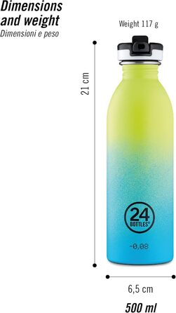 Пляшка для води 24Bottles Urban Purple Rhythm 500 мл, нержавіюча сталь, спортивна кришка