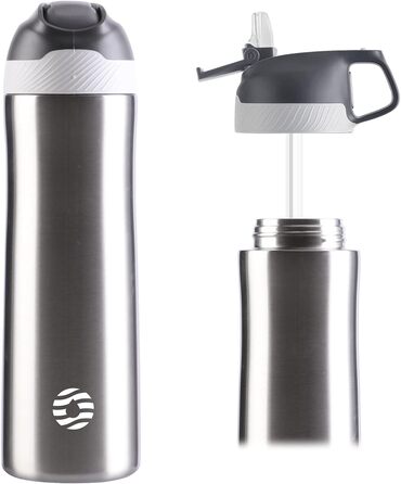 Термос FEIJIAN FJbottle 550 мл з нержавіючої сталі з щіткою, сріблястий