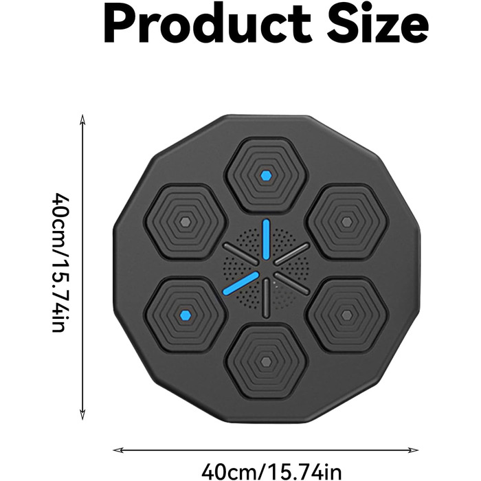 Боксерський верстат LZLUCKCOME Music Bluetooth, інтелектуальна настінна мішень музичної скриньки, тестер потужності боксерського обладнання з музикою, тренувальний пристрій боксерської груші для домашніх вправ. (тренер з музичного боксу дитячі рукавички)
