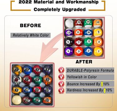 Більярдні кулі Аксесуари для більярдного столу 2-1/10.2 см Розмір правила 16 Більярдні кулі Більярдний набір Мармур-Чорний