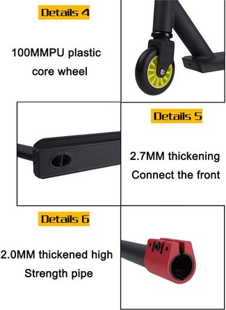 Районний професійний скутер з підшипниками ABEC-7 і поліуретановими колесами - Трюковий скутер - Trick Scooter - Скутер для фрістайлу з міцною рамою Максимальне навантаження 220 фунтів для дітей від 10 років, дорослих 3