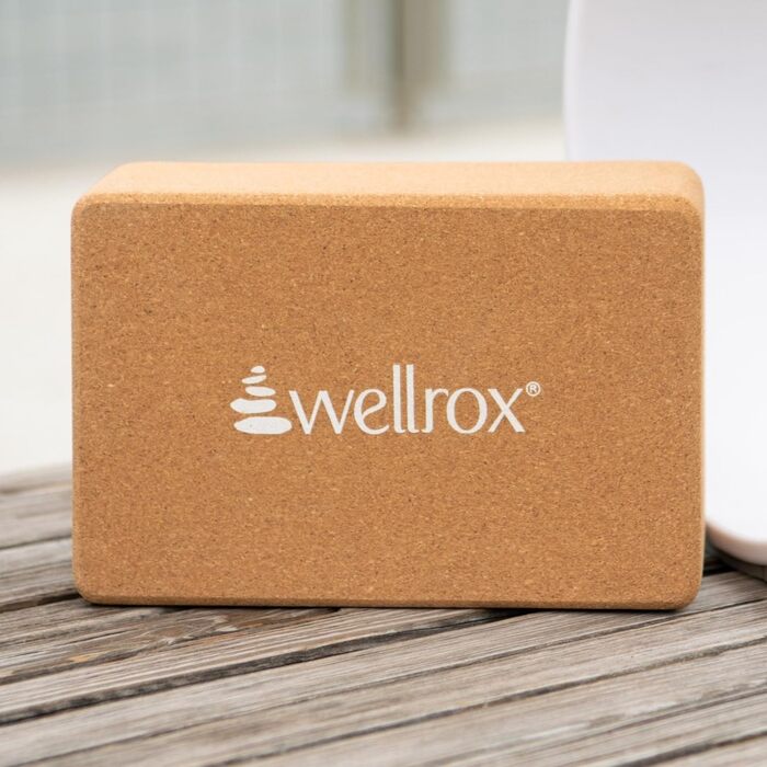 Блок для йоги WELLROX Cork, Блоки для йоги, Блоки для йоги з пробки, Коркова йога, Валик для йоги для регенеративної йоги, Цегла для йоги, Блок для вправ, 10,2 x 15,2 x 22,9 см