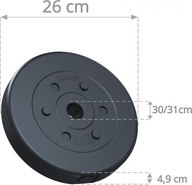 Набір гантелей ScSPORTS 27,5 кг, Curl Bar 120см, до 110 кг, чорний