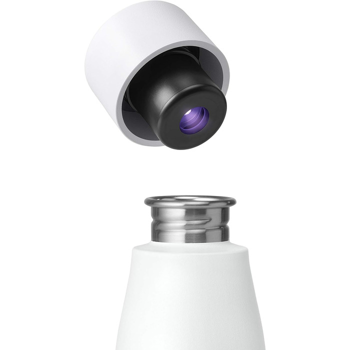 Пляшка для води LARQ Bottle Movement PureVis 710 мл — легка, самочистна, неізольована, з нержавіючої сталі, з UV-очищенням, багаторазова, для подорожей, біла/пісочна