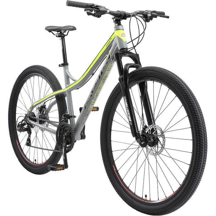 Алюмінієвий гірський велосипед BIKESTAR Hardtail Shimano 21 швидкісна трансмісія, дискові гальма 26, 27.5, 29 дюймові шини 16, 17, 18 дюймова рама Alu MTB ПРОБНА ВЕРСІЯ БЕЗ РИЗИКУ (29 дюймів Дискове гальмо, сірий і жовтий)