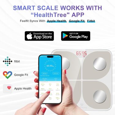 Ваги Healthkeep Bluetooth, 13 вимірювань, додаток, 180 кг