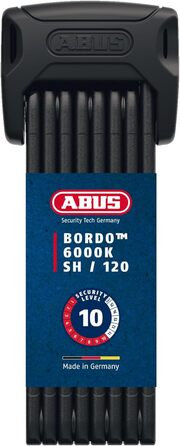 Складаний велосипедний замок ABUS Bordo 6000K з тримачем, циліндр XPlus, рівень безпеки 10