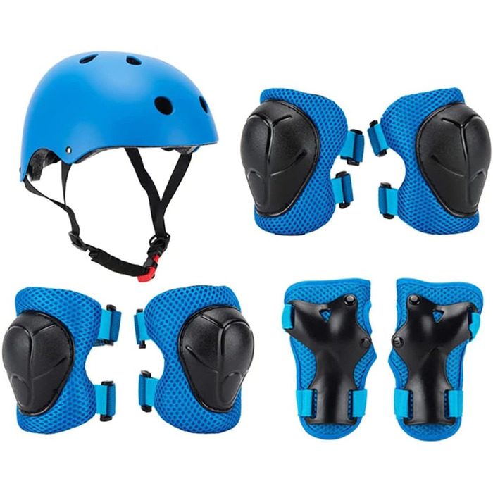 Велосипедний шолом ACMEDE choneret Kids Pectors Gear et Helmet kit, Girls & Boys Knee Choner et для катеборду, Лонгборд, Тунт-кутер, Велосипед, Роликове взуття (Синій, S)