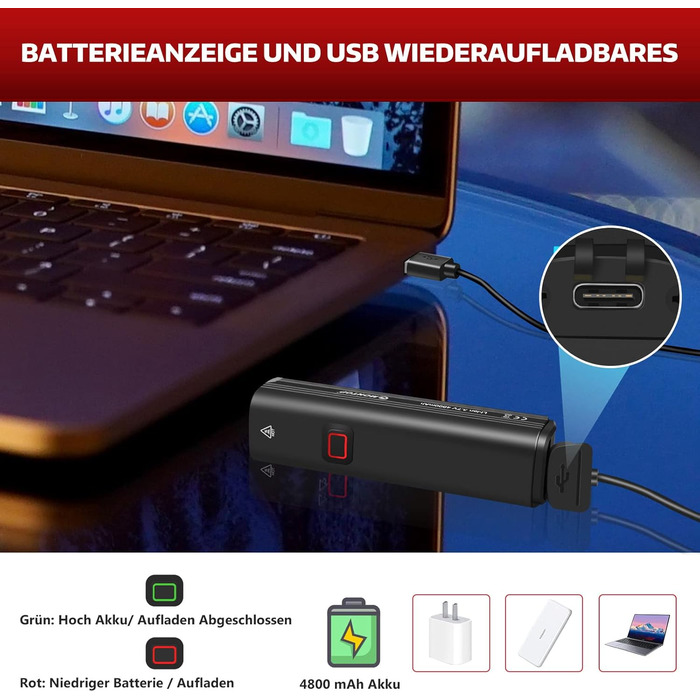 Світлодіодний набір велосипедних ліхтарів StVZO з USB акумулятором, переднє та заднє світло для дітей і дорослих, 1000 люмен, сертифікат StVZO