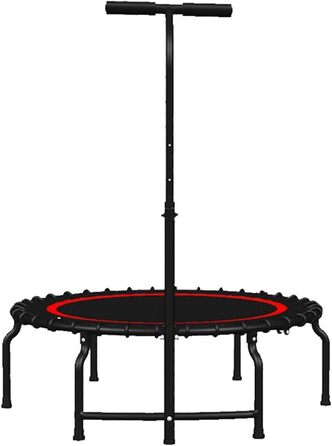 Тренувальний батут LYLY для дорослих Fitness Rebounder Батут з ручкою для внутрішнього саду Тренування Кардіотренування Складаний дизайн ЧорнийЧервоний