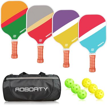 Набір AOBORTY Pickleball: 4 весла, 6 м'ячів, сумка, 4 кольори