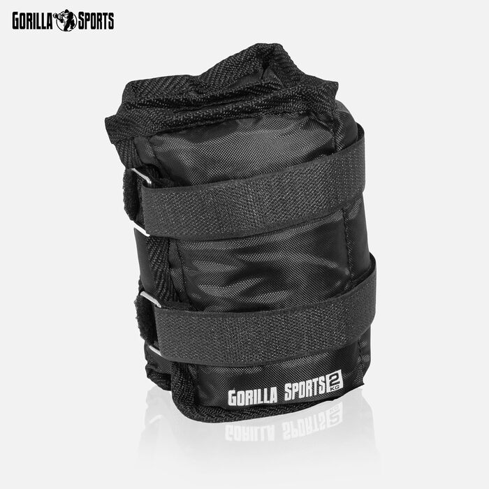 Манжети GORILLA SPORTS - комплект з 2 шт., гирі 1-10 кг, регульовані - обважнювачі для щиколоток, рук, зап'ястя, бігові ваги 4 кг (2x2 кг) до 75 символів.