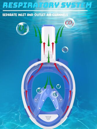 Маска для підводного плавання Vitare для дорослих і дітей, маска для дайвінгу на все обличчя, поле зору 180 Маска для повного обличчя Набір трубок із затискачем для камери, складна маска для підводного плавання проти запотівання Повнолицева маска L/XL S/M