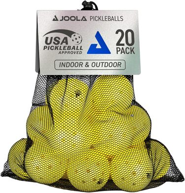 М'ячі JOOLA Pickleball Primo 3 Star жовті, сертифіковані USAPA, 20 шт.