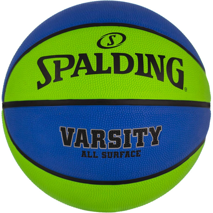 Відкритий баскетбольний м'яч Spalding Varsity Intermediate Розмір 6, 28.5 (офіційний розмір 7, 29.5', синій / зелений)