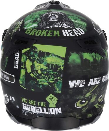 Мотокросовий шолом Broken Head Resolution для мотокросу та супермотард, захисний, чорний