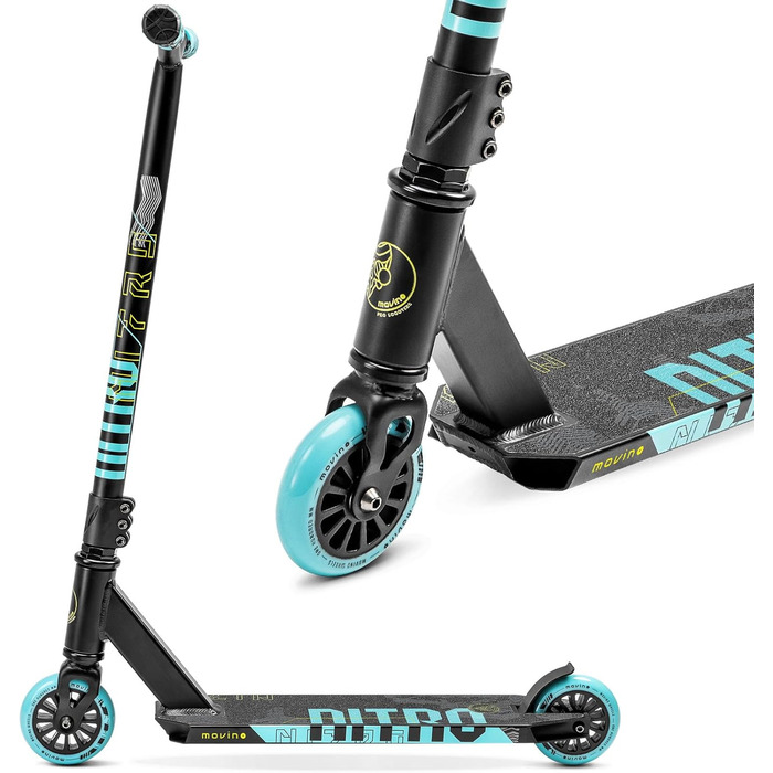 Трюковий самокат Glide для фрістайлу, ABEC 9, 100мм колеса, алюмінієва дека 6061, вага 3,3 кг, навантаження до 100 кг
