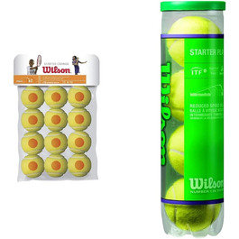 Тенісні м'ячі Wilson Starter Orange Kids, 12 шт. & Play Green Youth, 4 шт."