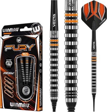 Набір дротиків WINMAU Fury 18-20 г з вольфрамом, призмові польоти, вали Vecta