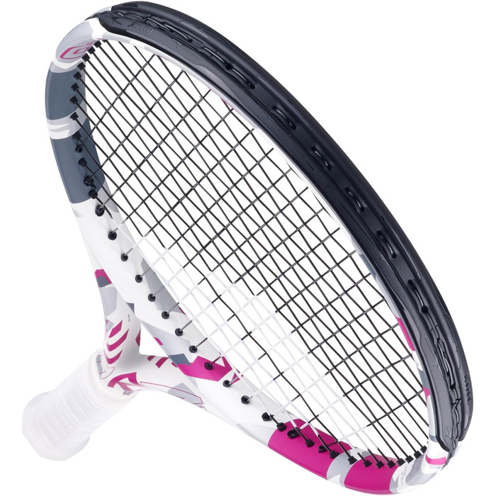 Ракетка Babolat Evo Aero Lite - біла/рожева, натягнута, розмір 0