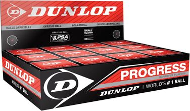 М'ячі для сквошу Dunlop Progress червоні, Любитель, 12 шт.